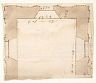 Unidentified, plan (recto) blank (verso), Drawn by Anonymous, French, 16th century, Dark brown ink, black chalk, and incised lines