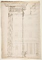 Palazzo Massimo alle Colonne, elevation (recto) Palazzo Massimo alle Colonne, portal, elevation; portal entablature, profile (verso), Drawn by Anonymous, French, 16th century, Dark brown ink, black chalk, and incised lines