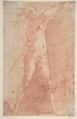 Man Sheathing a Sword, Francesco Montelatici ("Cecco Bravo")  Italian, Red chalk