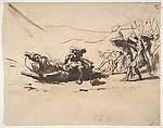 Conversion of Saint Paul, Pier Francesco Mola  Italian, Pen and brown ink, brush and brown wash, over black chalk