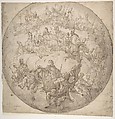 Kings, Bishops and Popes: design for ceiling., Francesco de Mura (Italian, Naples 1696–1782 Naples), Pen, ink and wash on paper