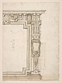 Design for a Panel or a Tablet with an Alternate Design, Anonymous, French, 16th century French, Pen and brown ink, brush and brown and gray wash
