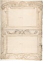 Two Designs for Carved Panels, Anonymous, French, 16th century French, Black chalk, pen and brown ink, brush and brown wash