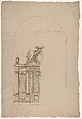 Design for a Choir Screen with a Cardinal's Hat, Anonymous, French, 16th century French, Black chalk, pen and brown ink, brush and brown wash