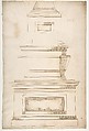 Design for a Sarcophagus on a Pedestal, Anonymous, French, 16th century French, Black chalk, pen and brown ink, brush and brown wash