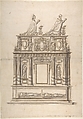 Design for a Double Tomb, Anonymous, French, 16th century, Pen and brown ink, brush and gray wash