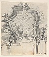 Ornament Design with Alternate Suggestion (recto). Variant Ornament Design with Alternate Suggestion (verso), Giovanni Battista Natali III (Italian, Pontremoli, Tuscany 1698–1765 Naples), Brush and gray ink, brush and gray wash