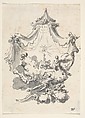 Parted Curtains Revealing Angels Upon Clouds Worshipping a Monstrance (Design for a Stage Set?), Attributed to Giovanni Battista Natali III (Italian, Pontremoli, Tuscany 1698–1765 Naples), Pen and brown ink, brush and gray wash