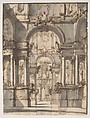 Design for a Stage Set (recto); Fragmentary Sketch of a Stage Set in Elevation (verso), Giovanni Battista Natali III (Italian, Pontremoli, Tuscany 1698–1765 Naples), Pen and brown ink, brush with brown and gray wash (recto); pen and brown ink (verso)