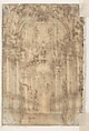 Design for a Stage Set (recto); Fragmentary Sketch of a Plan (verso), Giovanni Battista Natali III (Italian, Pontremoli, Tuscany 1698–1765 Naples), Pen and brown ink, brush with brown and gray wash (recto); pen and brown ink (verso)