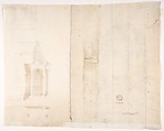 Two Designs for Tombs, Anonymous, French, 16th century, Black chalk, pen and brown ink, brush and brown wash
