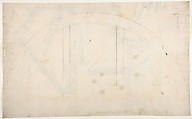 Domus Aurea, Volta Gialla, grotteschi, details (recto) Unidentified building, thermal window, elevation (verso), Drawn by Anonymous, French, 16th century, Dark brown ink, black chalk, and incised lines