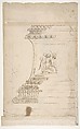 Domus Augustiana, cornice, profile projection (recto) Ara Grimani, base (verso), Drawn by Anonymous, French, 16th century, Dark brown ink, black chalk, and incised lines