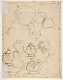 Design from the Workshop of Froment-Meurice (recto); Studies for covered pots and ewers (verso), Workshop of Jacques-Charles-François-Marie Froment-Meurice (French, 1864–1948), Graphite