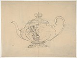 Design for a pot from the Workshop of Froment-Meurice; verso, drapery studies, Workshop of Jacques-Charles-François-Marie Froment-Meurice (French, 1864–1948), Graphite