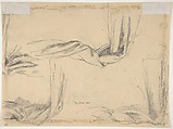 Design for a pot from the Workshop of Froment-Meurice (recto); drapery studies (verso), Workshop of Jacques-Charles-François-Marie Froment-Meurice (French, 1864–1948), Graphite