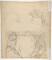 Design from the Workshop of Froment-Meurice; verso, studies for a mirror (?), Workshop of Jacques-Charles-François-Marie Froment-Meurice (French, 1864–1948), Graphite