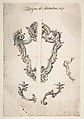 Designs for Mirror Frames and Sconces, Giovanni Battista Natali III (Italian, Pontremoli, Tuscany 1698–1765 Naples), Pen and brown ink, brush with gray and brown wash, over graphite or black chalk