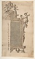 Design for Mirror Frame, Giovanni Battista Natali III  Italian, Pen and brown ink, brush with gray and brown wash, over traces of graphite or black chalk