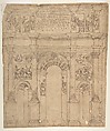Arch of Constantine, Rome, Bartolomeo Neroni (Il Riccio) Italian, Pen and ink, brush and brown wash