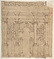 Arch of Septimius Severus, Rome, attributed to Bartolomeo Neroni (Il Riccio) (Italian, Siena 1505/15–1571 Siena), Pen and ink, brush and brown wash
