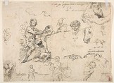 Sheet with Figure Studies (double sided), Pietro Novelli, called Il Monrealese (Italian, Monreale 1603–1647 Palermo), Pen and brown ink