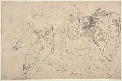 The Discovery of Romulus and Remus (recto); Three Ancient Soldiers (verso), Paolo Pagani (Italian, Castello Valsolda 1661–1716 Milan), Pen and brown ink, brush and brown wash, on brownish paper