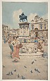 Piazza di Scuola San Marco, Venice, V. Pasini (Italian, late 19th–early 20th century (?)), Watercolor