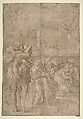 The Adoration of the Shepherds, Parmigianino (Girolamo Francesco Maria Mazzola)  Italian, Pen and brown ink, brush and brown wash, highlighted with white gouache over traces of black and a little red chalk (at upper left), on brownish paper