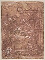 The Nativity, Giuseppe Passeri (Passari) Italian, Pen and brown ink, brush and red wash, highlighted with white, over red chalk