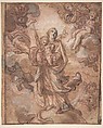 The Virgin Immaculate with the Christ Child in Glory (recto); Rinaldo and Armida (verso), Giuseppe Passeri (Passari) (Italian, Rome 1654–1714 Rome), Pen and brown ink, red chalk, brush and red wash, highlighted with white (recto); pen and brown ink, over red chalk (verso)