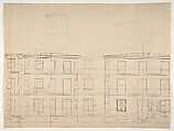 Studies of church facades from the Workshop of Froment-Meurice; verso, design for building facades, Workshop of Jacques-Charles-François-Marie Froment-Meurice (French, 1864–1948), Graphite