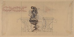 Design from the Workshop of Froment-Meurice, Jacques-Charles-François-Marie Froment-Meurice  French, Pen and brown ink, red chalk over graphite