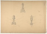 Design from the Workshop of Froment-Meurice, verso, design for an angel base, Workshop of Jacques-Charles-François-Marie Froment-Meurice (French, 1864–1948), Graphite