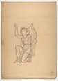 Design from the Workshop of Froment-Meurice, verso, design for an angel base, Workshop of Jacques-Charles-François-Marie Froment-Meurice (French, 1864–1948), Graphite