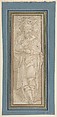 Caryatid, after Perino del Vaga drawing in Albertina, Anonymous, Netherlandish, 16th century, Pen and brown ink, wash.