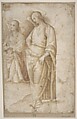 Two Figures of Angels Standing, Workshop of Perugino (Pietro di Cristoforo Vannucci) (Italian, Città della Pieve, active by 1469–died 1523 Fontignano) ?, Pen and brown ink, over leadpoint (?)