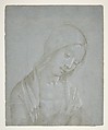 Bust of a Young Woman, Attributed to Piero di Cosimo (Piero di Lorenzo di Piero d'Antonio) (Italian, Florence 1462–1522 Florence), Metalpoint, highlighted with white gouache, on blue-gray prepared paper