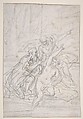 Susanna and the Elders (recto); Architectural design and other scribbles (verso), Giovanni Battista Pittoni (Italian, Venice 1687–1767 Venice), Red and black chalks