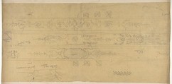 Design for Ceiling Decorations, Fontainebleau, Jules-Edmond-Charles Lachaise (French, died 1897), Graphite