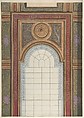 Gallery Ceiling Design, Hôtel Cottier, Jules-Edmond-Charles Lachaise (French, died 1897), Graphite, pen and gray ink, brush and gray wash, watercolor, gilt