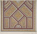Design for Ceiling Decoration in the Hôtel de Pless, Berlin, Jules-Edmond-Charles Lachaise (French, died 1897), Watercolor, gouache, and gold paint