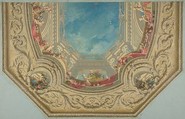 Design for Octagonal Ceiling in the Pless House, Berlin, Jules-Edmond-Charles Lachaise (French, died 1897), Gouache on laid paper