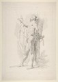 Nude Figure, After Giovanni Battista Piazzetta (Italian, Venice 1682–1754 Venice), Black chalk