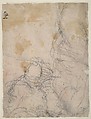 Virgin and Child with Two Saints (recto); Fragmentary Design of a Pietà (verso), Domenico Puligo (Italian, Florence 1492–1527 Florence), Red chalk (recto); soft black chalk (verso)
