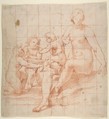 Study for a Virgin and Child with Two Angels (recto); Two Studies of Hands (verso), Attributed to Poppi (Francesco Morandini) (Italian, Poppi 1544–1597 Florence), Red chalk on off-white paper.  Recto: squared in red chalk