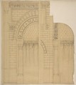 Elevation of a wall design, possibly for a chapel, Jules-Edmond-Charles Lachaise (French, died 1897), Graphite and pen and ink on wove paper