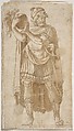 Soldier, Polidoro da Caravaggio  Italian, Pen and brown ink, brush and brown wash