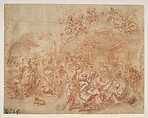 Adoration of the Magi, Cesare Pollino (Cesare dal Francia or Franchi) Italian, Red and white chalk on paper