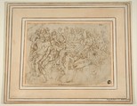 The Banquet of the Gods, Guglielmo della Porta (Italian, Porlezza, near Lake Lugano ca. 1500–1577 Rome), Pen and brown ink, over black chalk